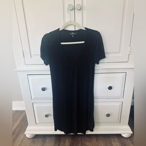 Black v-neck T-shirt dress
